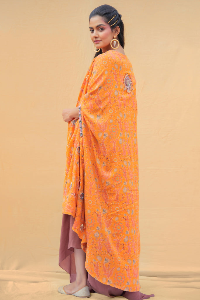 PEEL EMBROIDERED JACKET WITH DHOTI JUMPSUIT